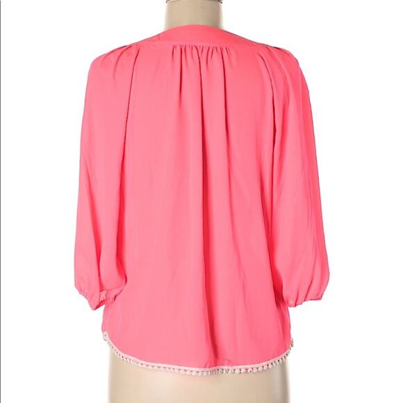 MY MICHELLE Lace and Pom Fringe Summer Blouse - Picture 7 of 9